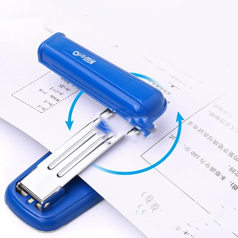 360 Degree Rotating Stapler Head Desktop Staples Sharp Chisel for Office Stationery School Home Stapling Bookbinding