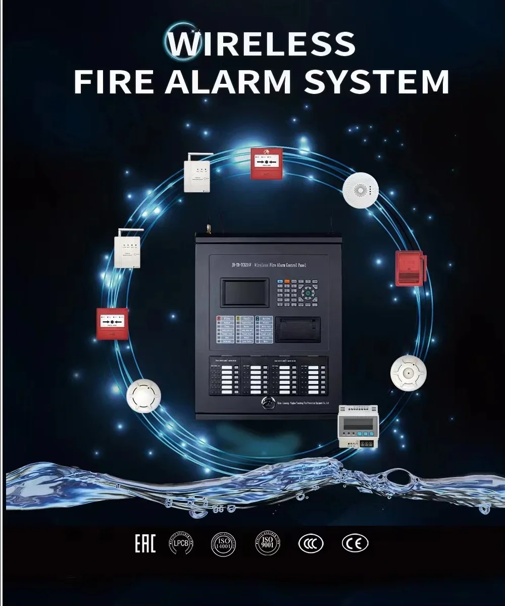 Wireless Fire Alarm System Addressable Wireless Fire Control Panel