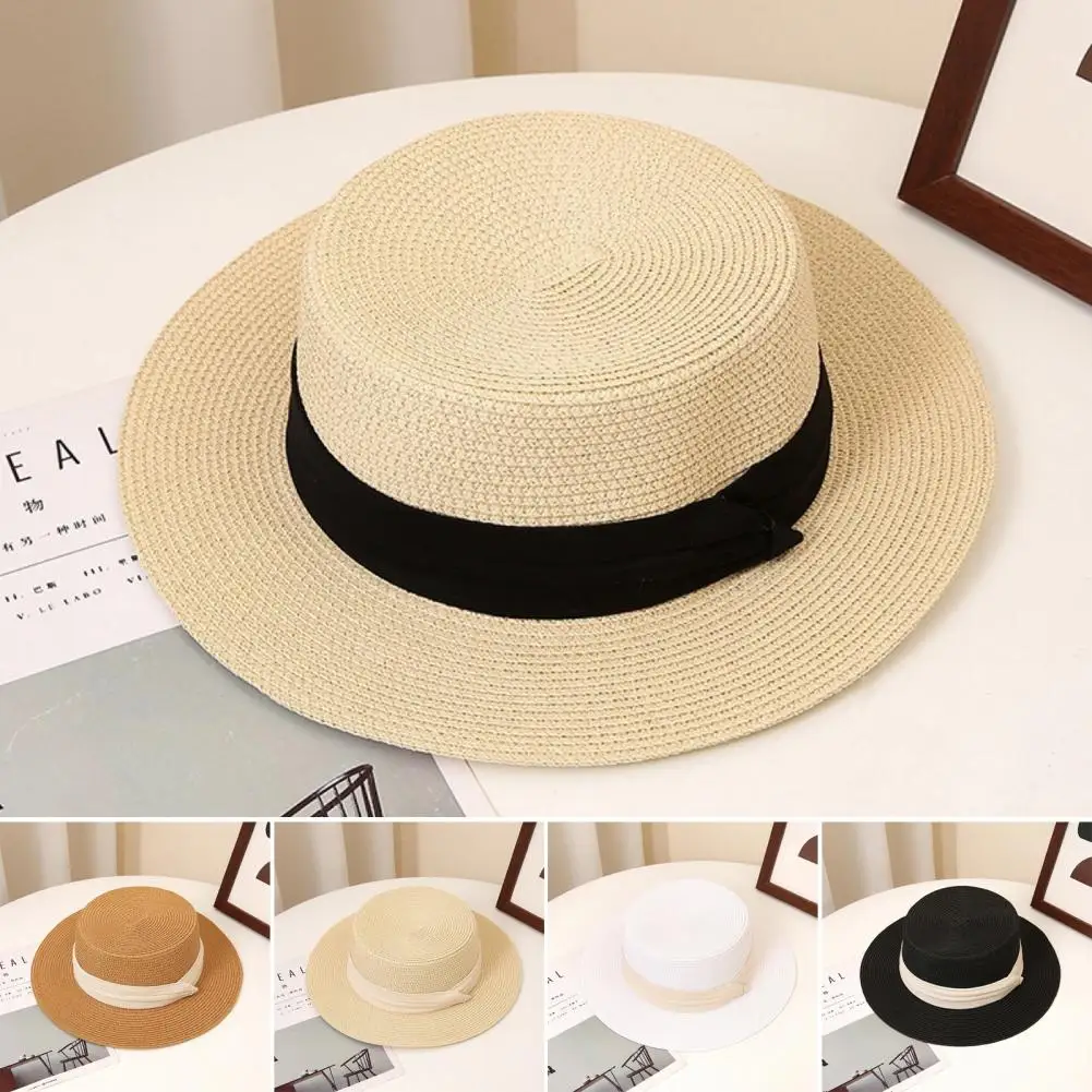 

British Retro Style Hat Stylish Women's Summer Straw Hat Collection British Retro Style Sun for Hiking for Outdoor