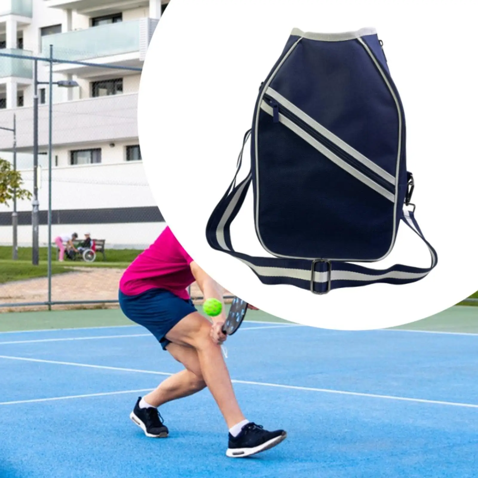 Pickleball Paddle Case Oxford Cloth Head Cover Holder Protector Lightweight Zip Bag for Community Open Space Use