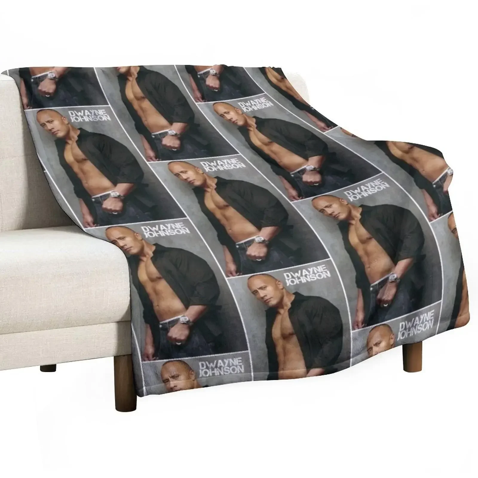 dwayne the rock johnson Throw Blanket Hairy Cute Plaid Blankets