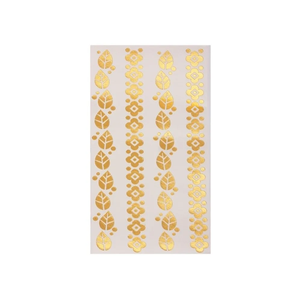 Disposable Water Transfer Printing Hair Stickers Golden Color Waterproof Hair Tattoo Sticker Long Lasting Hair Art