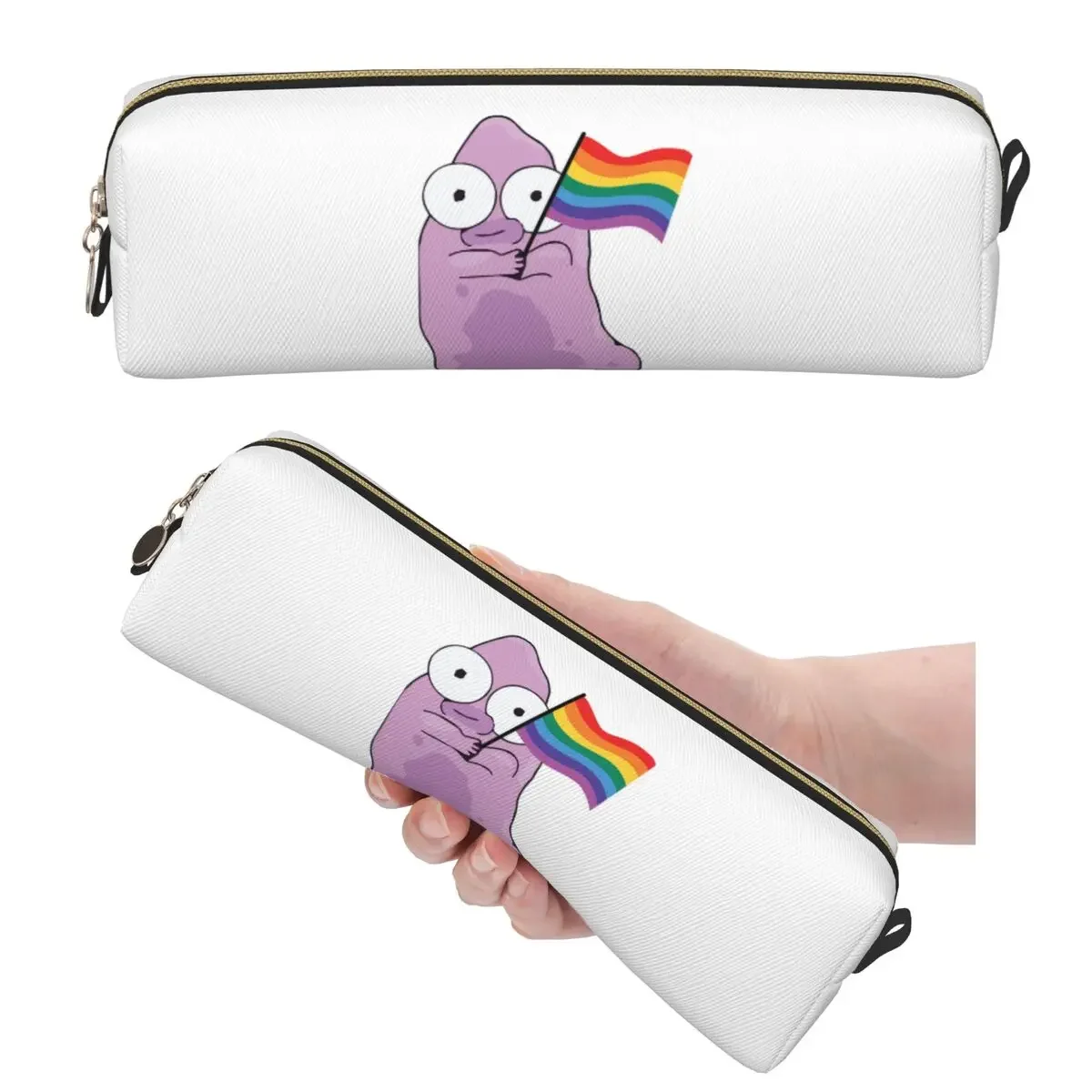 Cartoon Solar Opposites Holding Pride Flag Pencil Cases for Students School Pen Box Pencil Bag Pencil Pouch Pen Holder