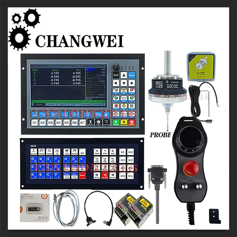 

Updated Cnc Offline Controller Kit Ddcs-expert 3/4/5 Axis+latest Extended Keyboard +3d Probe +6 Axis Handwheel Mpg+75w24v