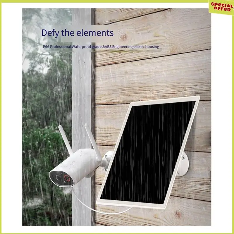 A34R New 10W 5V Monocrystalline Solar Panel DC+Type-C For Low Power Camera/Ring Camera/Stand-Up Camera
