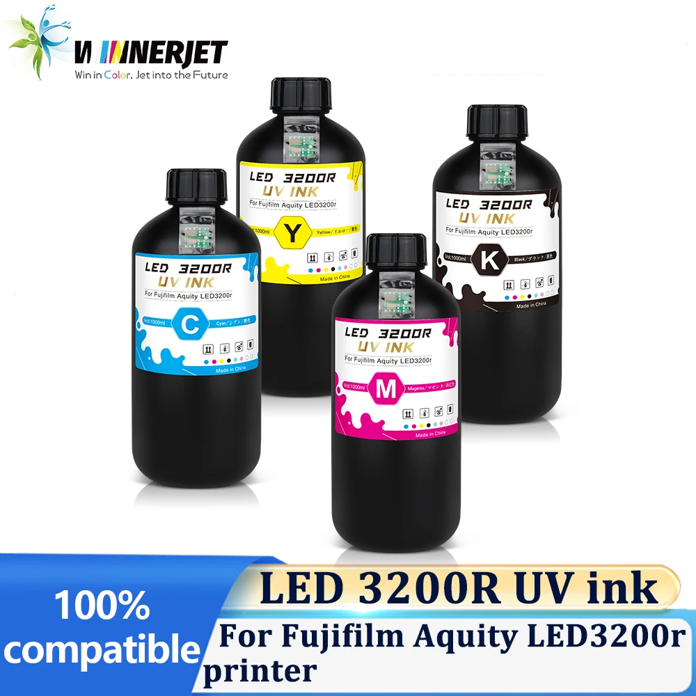 Winnerjet Latest version For Fujifilm Aquity LED3200r printer 1000ml LED 3200R UV ink With one time use chip