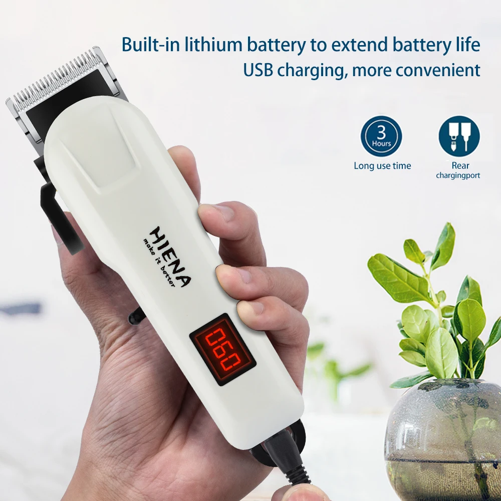 Hiena-مجموعة قص الشعر الكهربائية ، حلاق محترف ، آلة قص الشعر ، 4 سرعتين ، آلة تشذيب وتعديل دقيق ، آلة قص الشعر