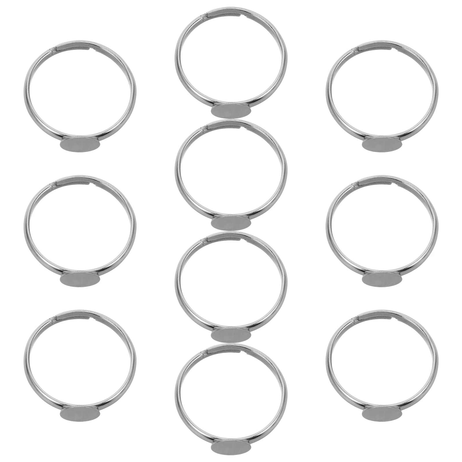 

10PCS Kids Adjustable Stainless Steel Rings Adhesive Trays for Toddler Jewelry Making Supplies Craft Accessories