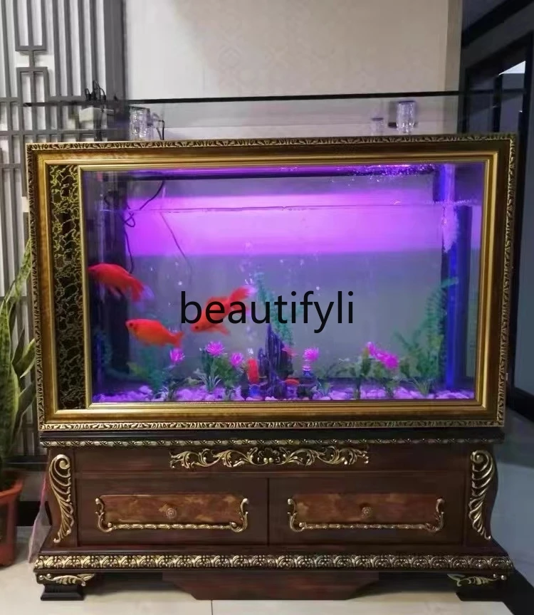 European fish tank aquarium living room household lazy oxygenation silent screen partition  ecological water free