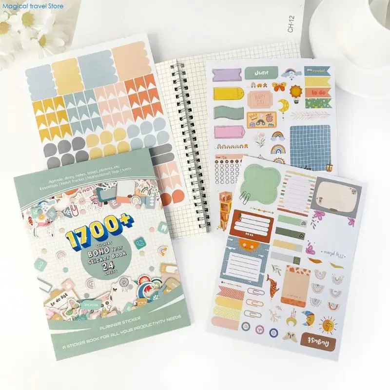 N2UB Artistic Planner Sticker Adhesive Schedule Sticker For Kids Adults Notebooks