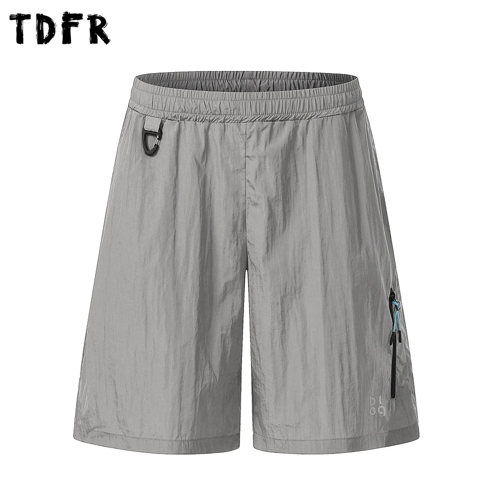 Zipper Decoration Cargo Shorts Mens Print Summer Safari Style Elastic Waist Baggy Wide Leg Knee-length Shorts Man