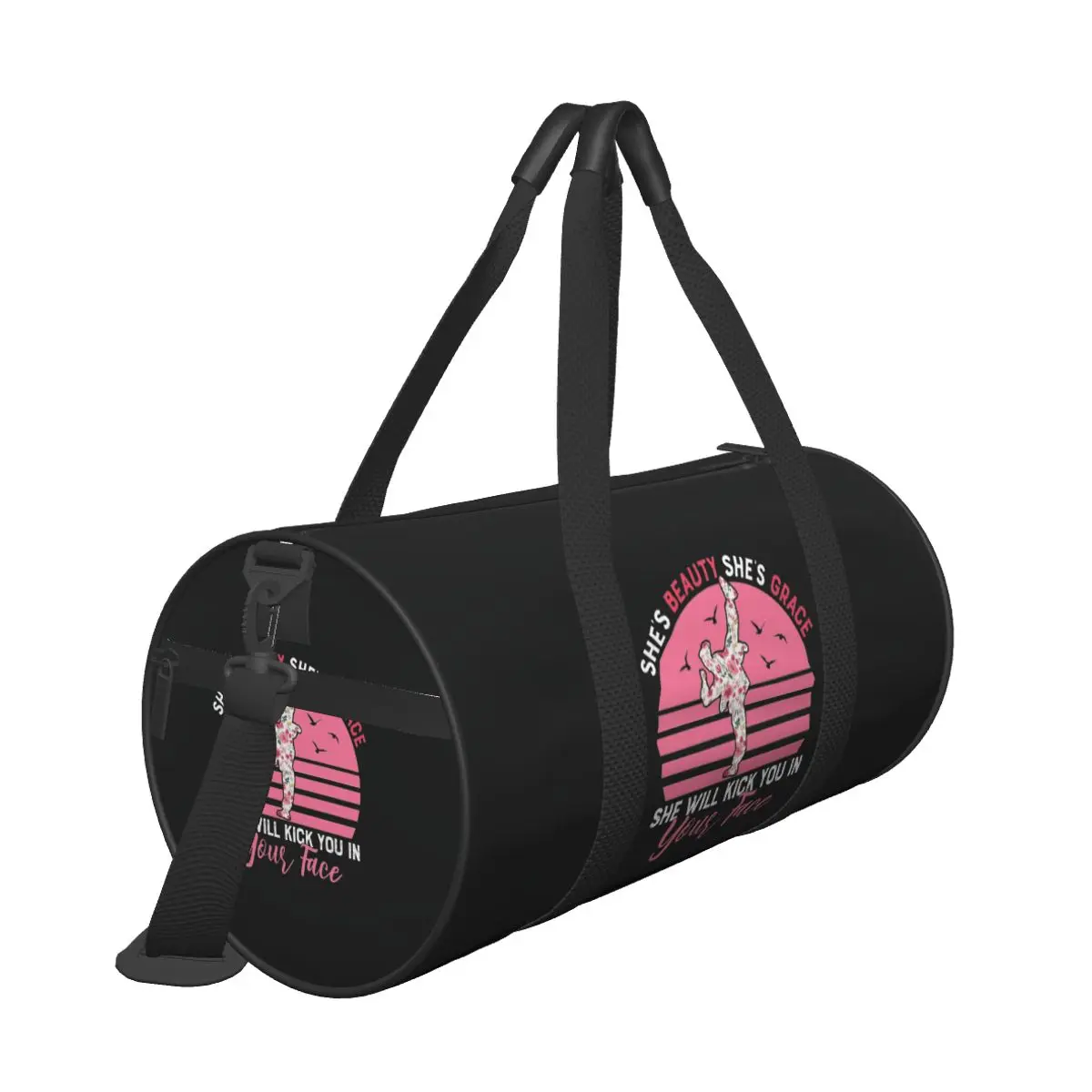 Gym Bag Beauty Grace Kick You In Your Sports Bag Large Capacity Vintage Men Women Portable Pattern Handbag Vintage Fitness Bag
