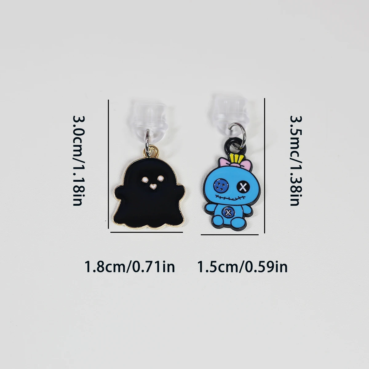 Halloween phone dustproof plug small monster ghost phone accessory pendant for iPhone/for Samsung Type-C port metal pendant