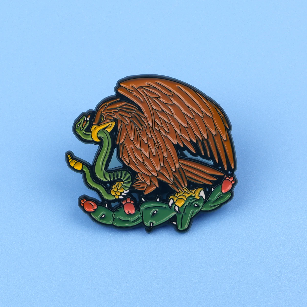 เม็กซิกัน Eagle รูปแบบผู้ชายผู้หญิงเข็มกลัดบนเสื้อผ้าเคลือบ PIN Lapel Pins สําหรับกระเป๋าเป้สะพายหลังป้ายโลหะเครื่องประดับอุปกรณ์เสริม