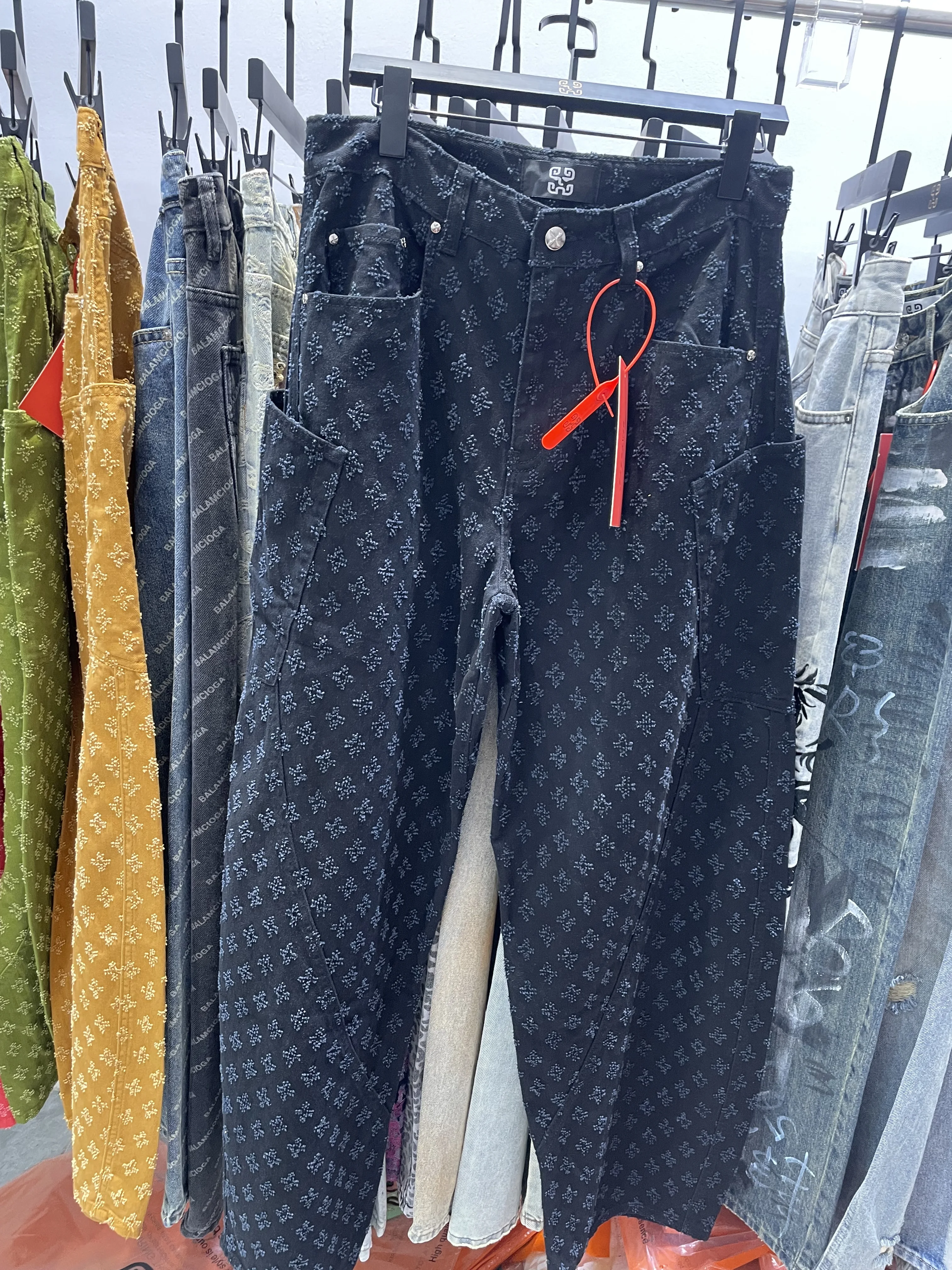 2024 Y2K Men's Baggy Jeans Loosen Fit Solid Color Designer Denim Pants Wide Leg Oversize Trousers For Male