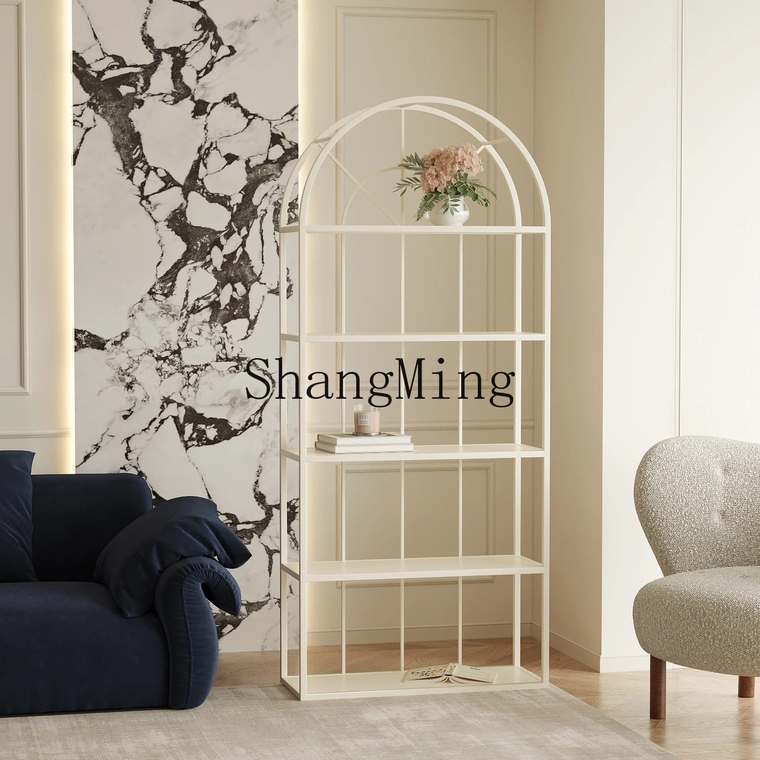 رف أرضي قديم CL، غرفة معيشة على الحائط للتخزين، رف تخزين عرض متعدد الطبقات للمنزل الحديث