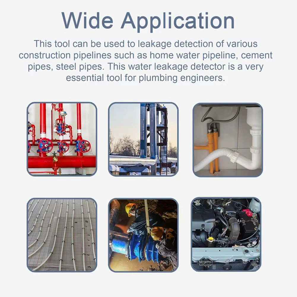 

Leak Detector Portable Water Leakage Detector Alarms Rechargeable Underground Home Water Pipes Fire Pipeline Leak Detection Tool