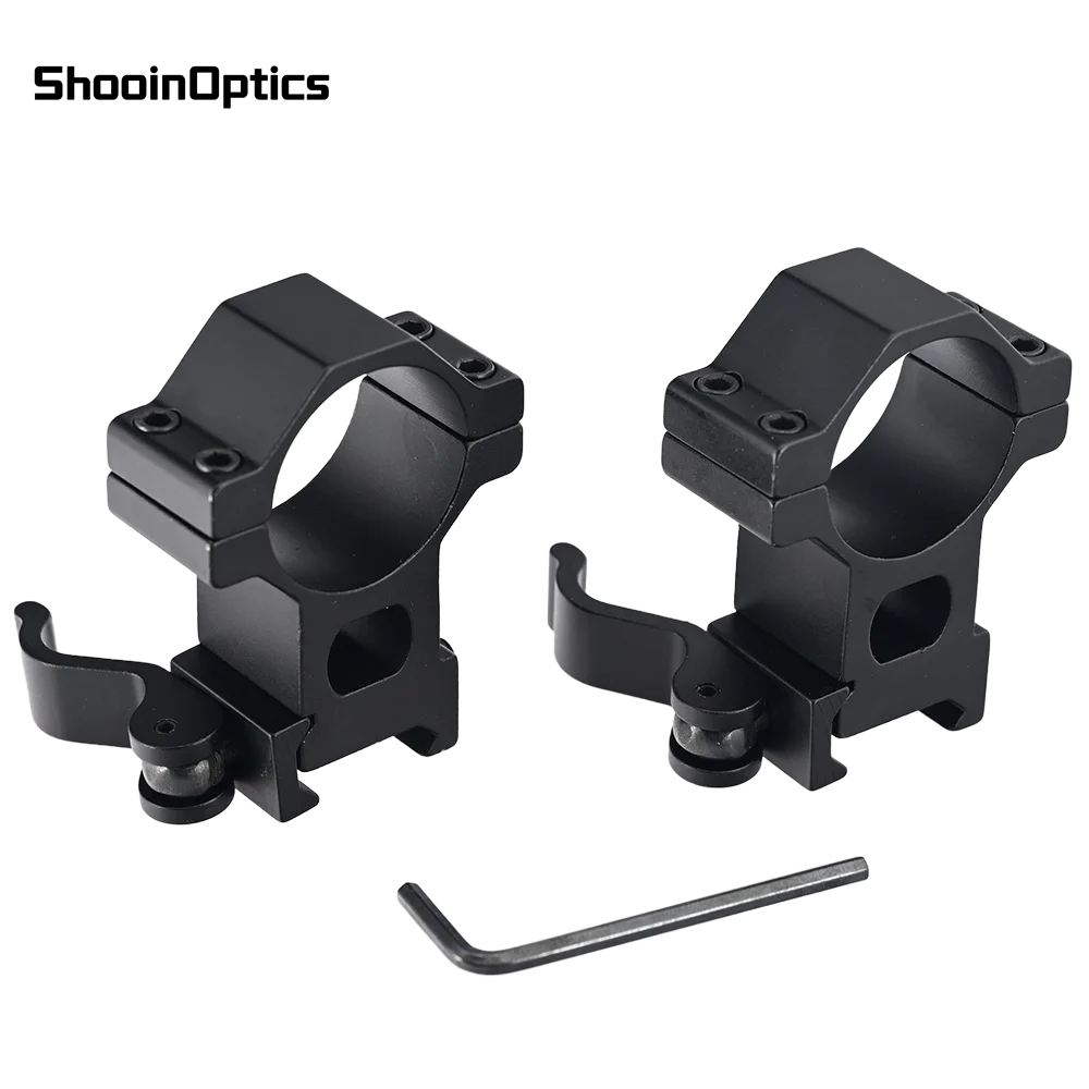 

Shooin Optics 2 PCS QD Scope 30mm Ring Quick Detachable 20mm Picatinny Weaver Rail Mount Outdoor Sport Optics Accessory