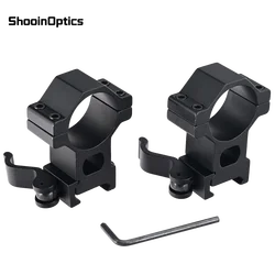 Shooin Optics 2 PCS QD Scope 30mm Ring Quick Detachable 20mm Picatinny Weaver Rail Mount Outdoor Sport Optics Accessory