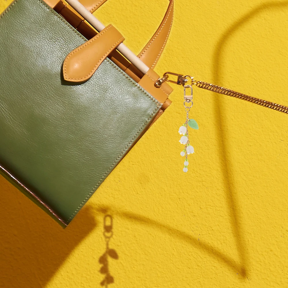 

Lily of Keychain Adorable Bell Bag Pendant Aesthetic Women Car Accessories Elegant Acrylic Durable Lightweight