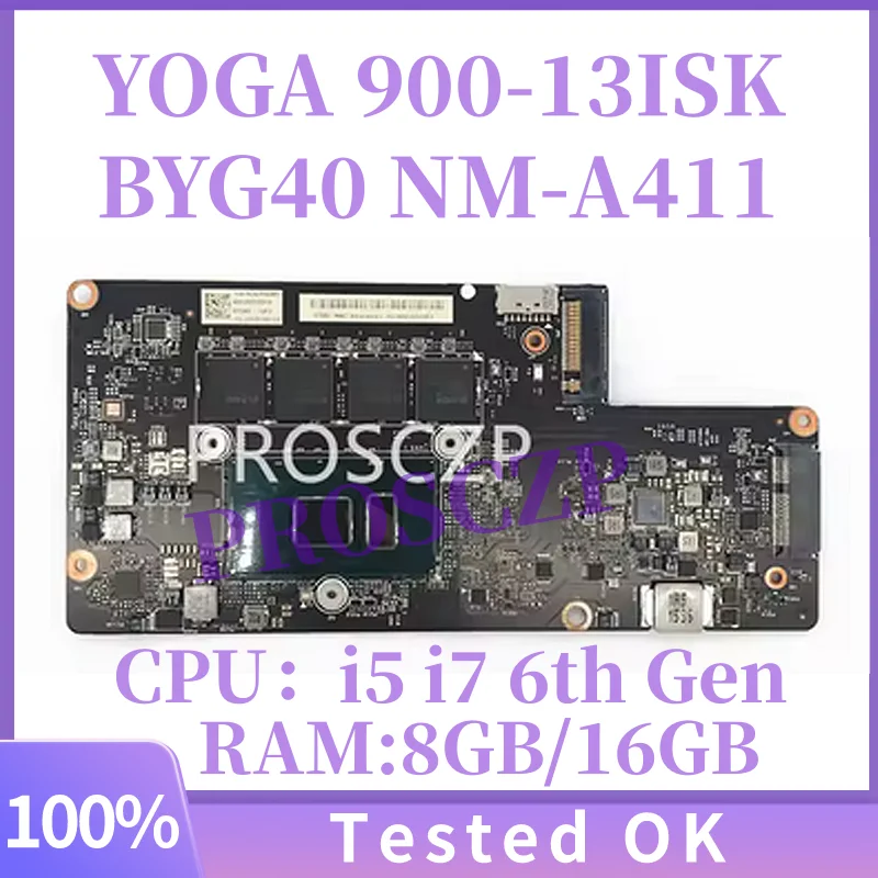 

Материнская плата для ноутбука Lenovo Yoga 900-13ISK BYG40 NM-A411 с процессором i5-6200U i7-6500U 8G/16GB-RAM FRU: 5B20K48468 5B20K48454