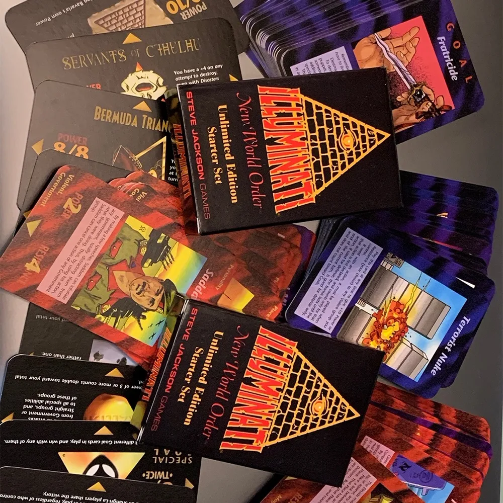 English Version 110pcs Illuminati 1995 Edition Party Tabletop Game Friends Gathering Collectible Card Enthusiast Holiday Gift