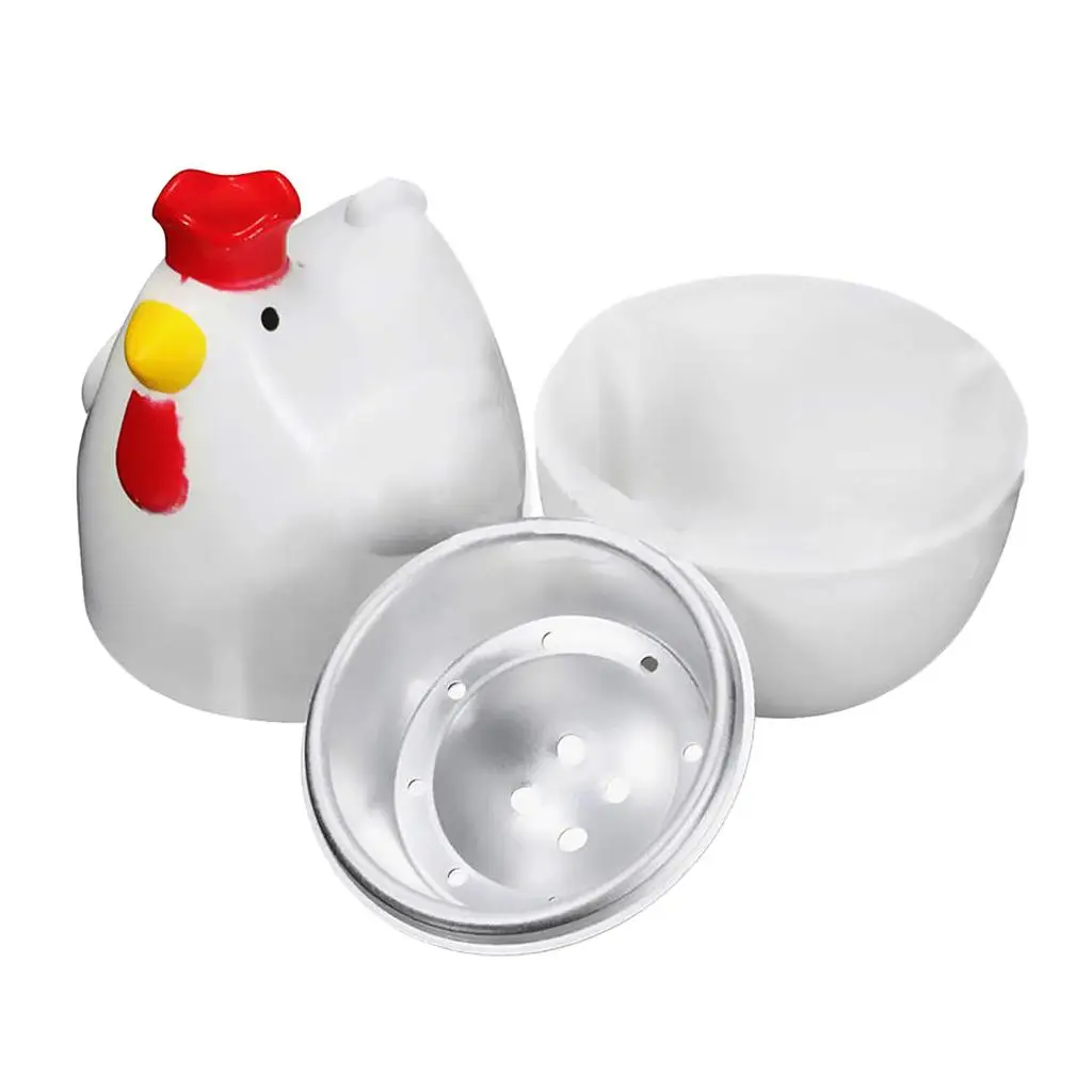 Egg Cooker Poacher Boiler Steamer Microwave Egg Plastic Chicken Shaped