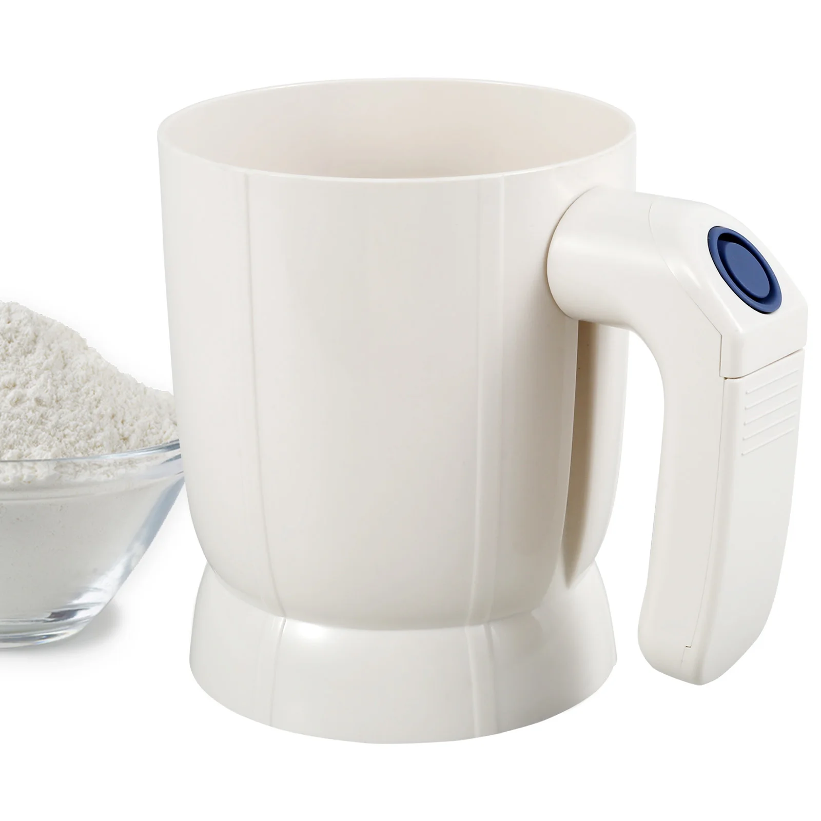 Electric Flour Sifter Stainless Steel Mesh Strainer Handheld Multifunctional Flour Sieve Home Baking Tool for Cake Powder