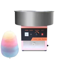 Electric Cotton Candy Machine Commercial Sugar Candy Floss Maker Temperature Controls for Party Festival Carnival Home DIY