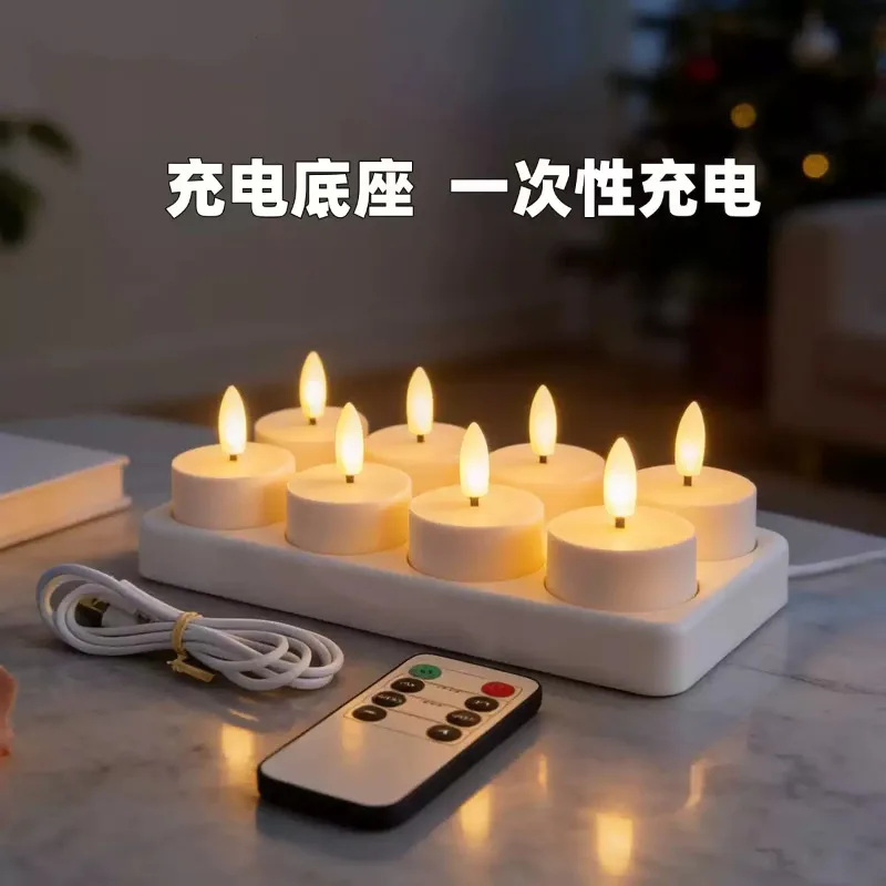 Rechargeable LED Flameless Tea Lights, 4-8Pack Battery Operated Candles for Home Party Decor