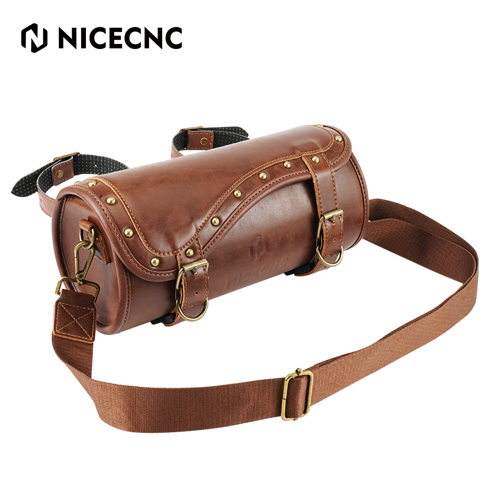 

NICECNC Motorcycle Saddlebag for Harley Davidson Sports Glide Road King PU Leather Motorbike Handlebar Bag Motocross Accessories