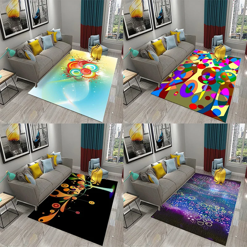 

3D современный абстрактный красочный круглый ковер для ванной комнаты, нескользящие коврики для дома, кухни, входа, гостиной, спальни, декор