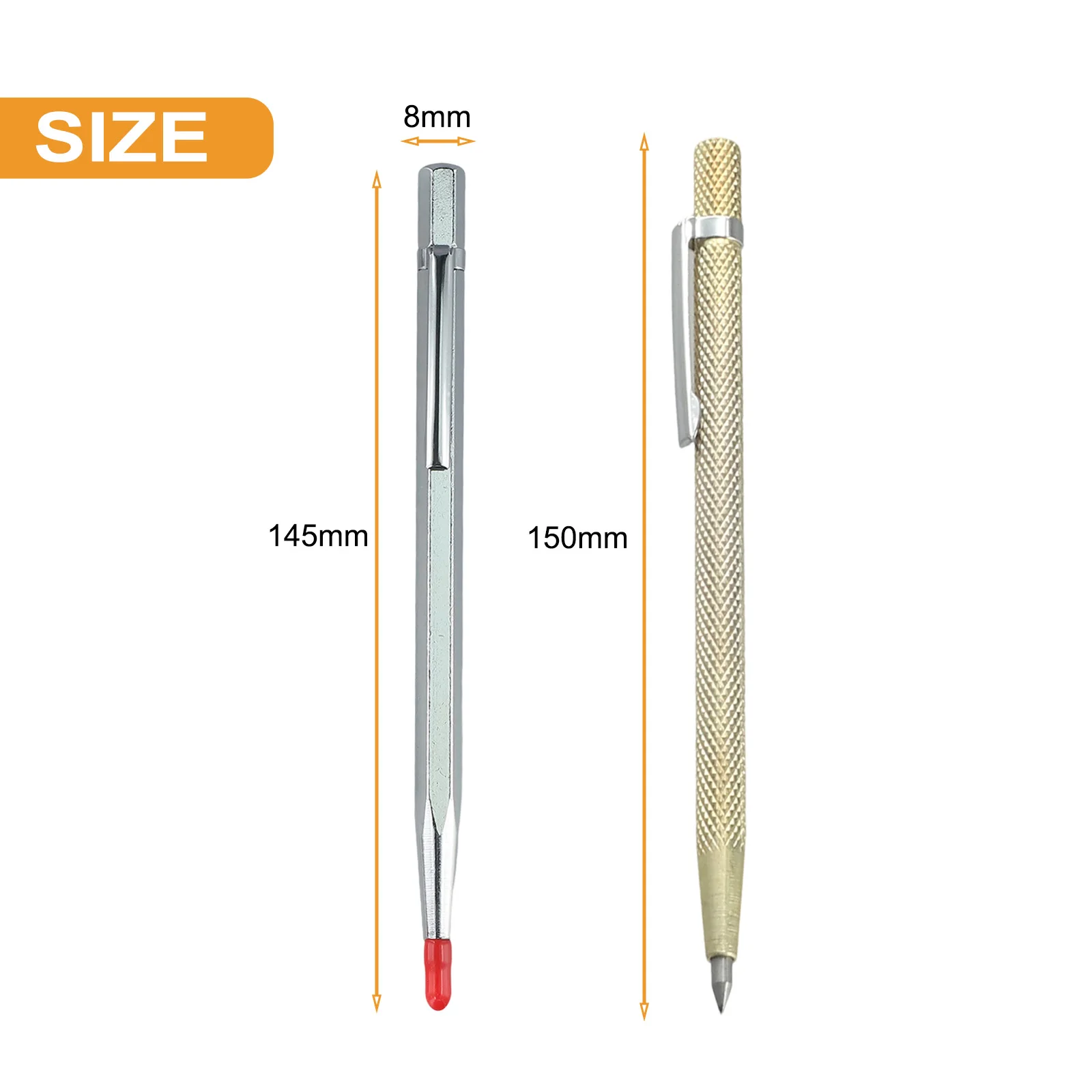 4-Piece Carbide Scriber Pen Kit for Precision Marking on Glass Tiles Ceramics Steel Plates Marble and Iron Sheets Industrial Use