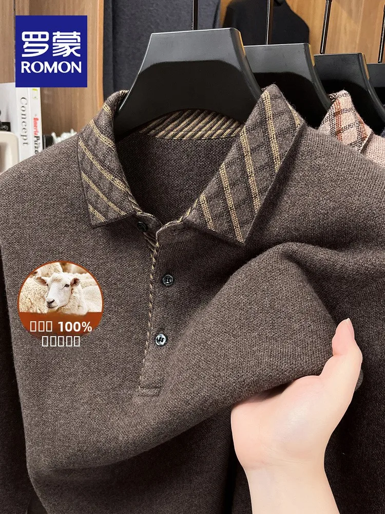 

Rn Pure Wool Knitted Ne Sweater Thiened Winter Faion Ci Sle Long Sve Men's Warm Knitwear Casual Basic