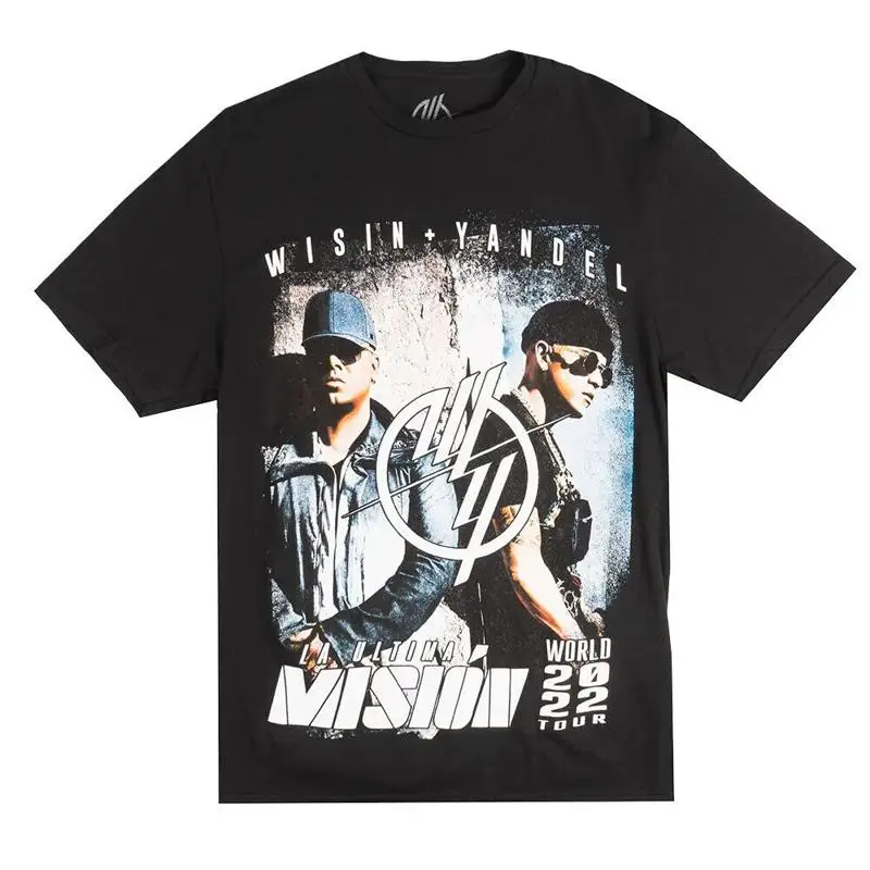 

Wisin Yandel Black T Shirt Official 2022 Mision World Tour Concert Merch