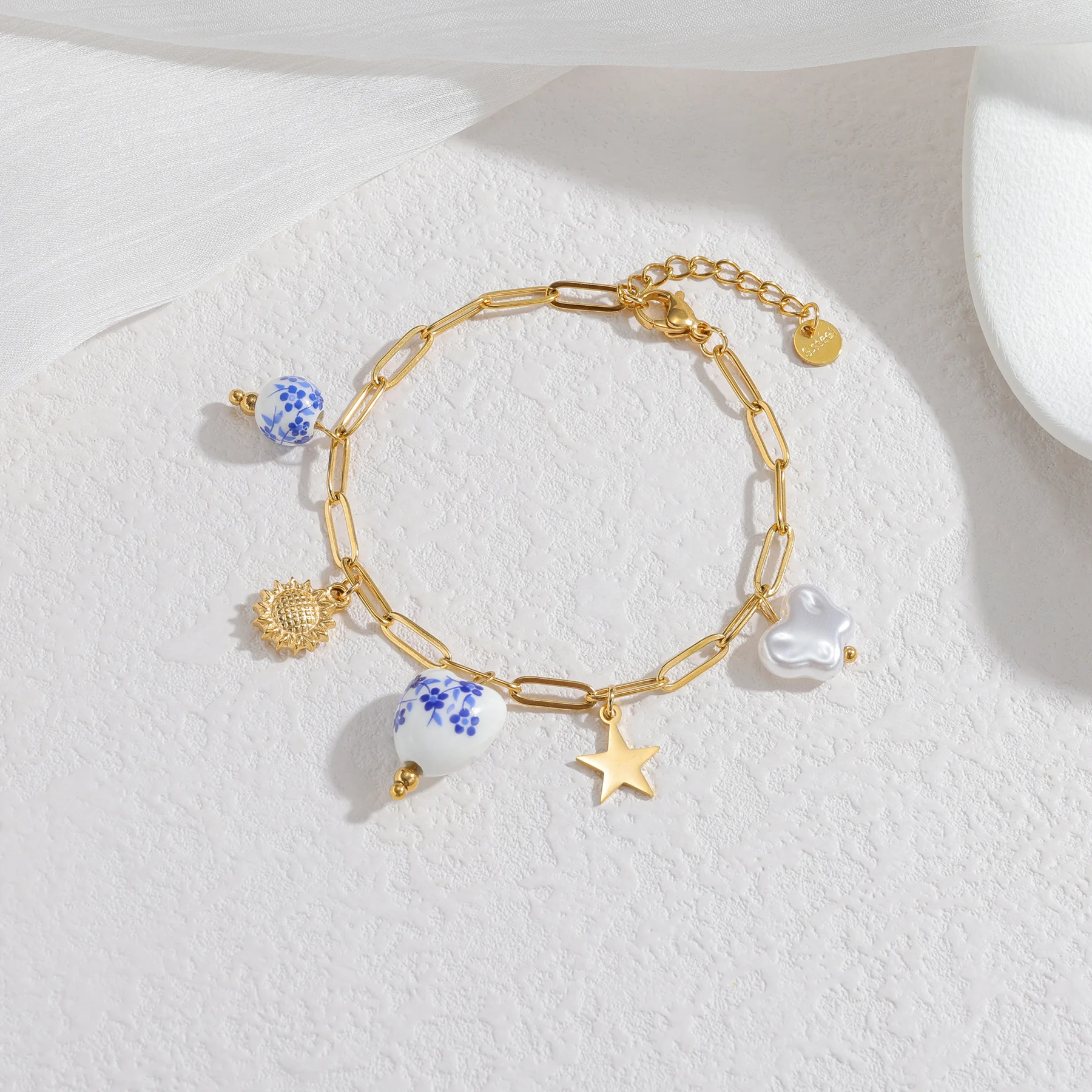 Fashion Ceramic Shell Necklace & Bracelet Set for Women
