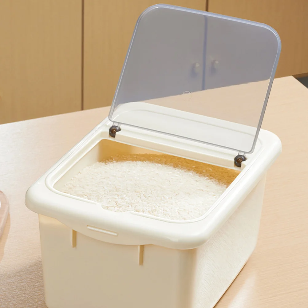 

Rice Container Airtight Grain Bucket Large Capacity Storage Box for Kitchen Cereal Rice Beans Flour Nuts Pet Food
