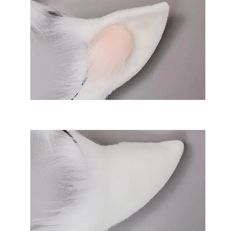 2026 Kawaii Women Girls Halloween Simulation Bunny Ears Headband Cosplay Anime Plush Fox Animal Ear KC Lolita Hair L3FCD