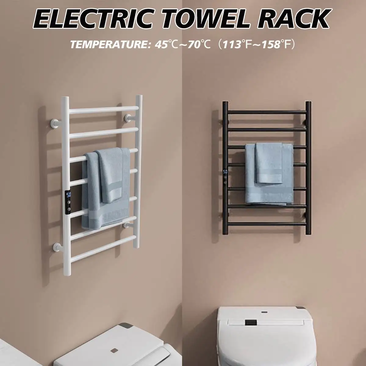 

Electric Heated Towel Rack Sterilizing Smart Towel RackTowel Dryer Towel Rack Bathroom Fitting Towel Warmer 304 Stainless Steel