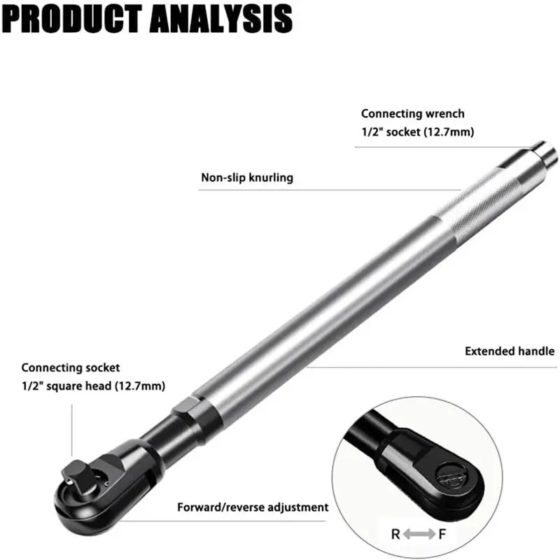 【RECOMMEND】Multi-Function Electric Extension Wrench 1/2-Inch With Impact Function, 4 Conversion Adapters,For Tight Spaces