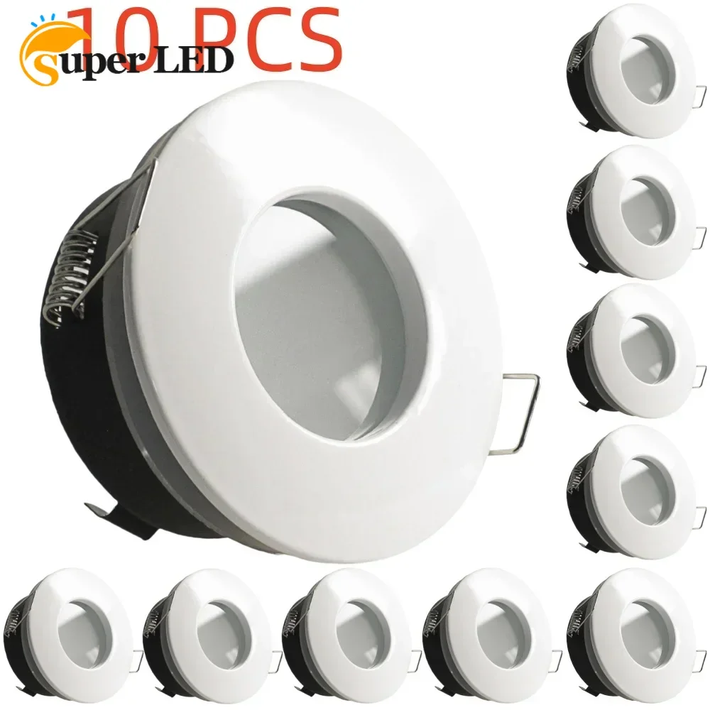 

2/10pcs Black White Led Light Base GU10 MR16 Lamp Holder Round Ceiling Downlight Spotlights Led Stand Light Fixture Socket