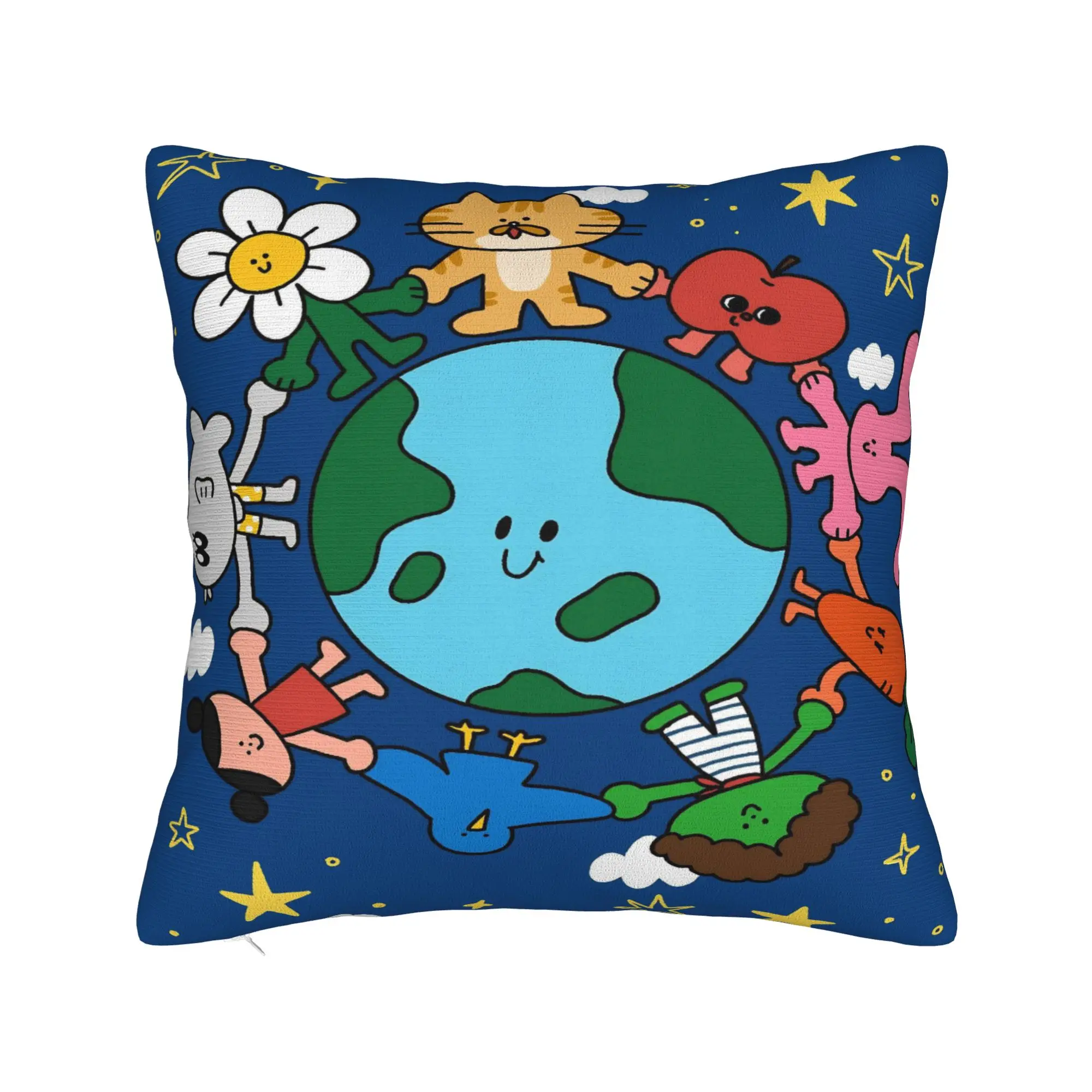 Save Earth Protect Earth Day Square Pillow Case  Cushion Cover Novelty Zipper Decorative Pillowcase for Living Room 18