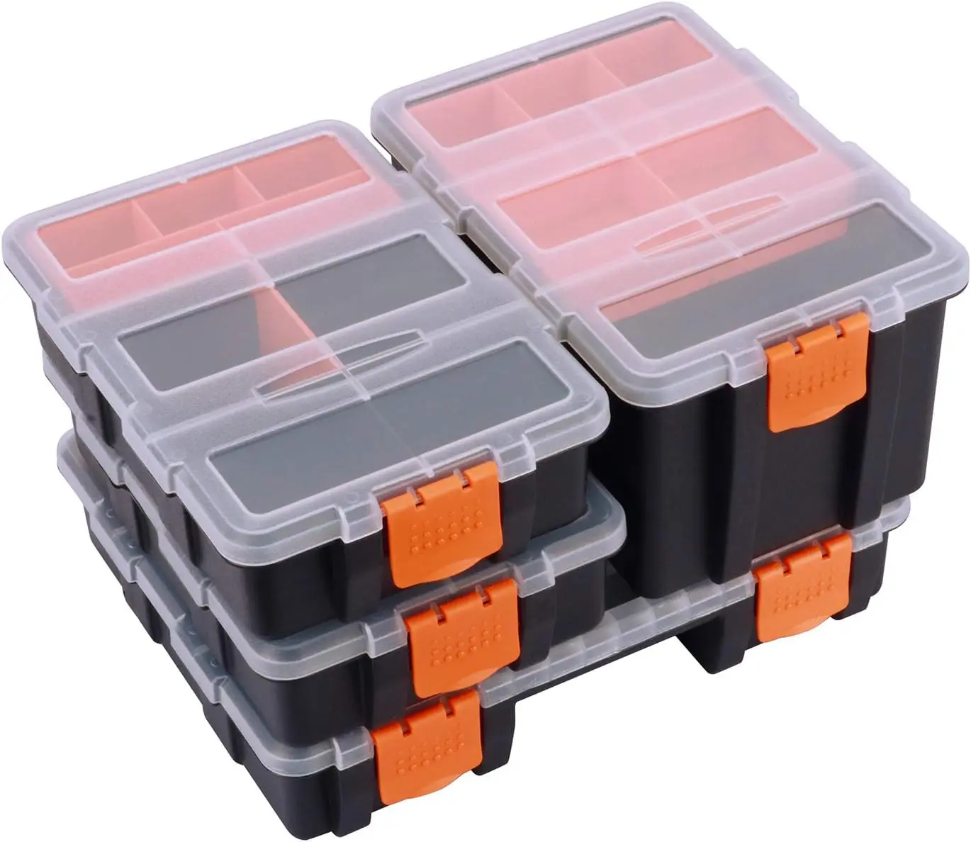 

Versatile 4-Piece Storage Toolbox Set with Removable Dividers for Hardware and Parts Organization