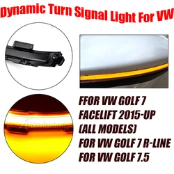 2PCS For VW Golf MK7 7.5 7 GTI R GTD Dynamic Blinker LED Turn Signal For Volkswagen Rline Sportsvan Touran Side Mirror Light