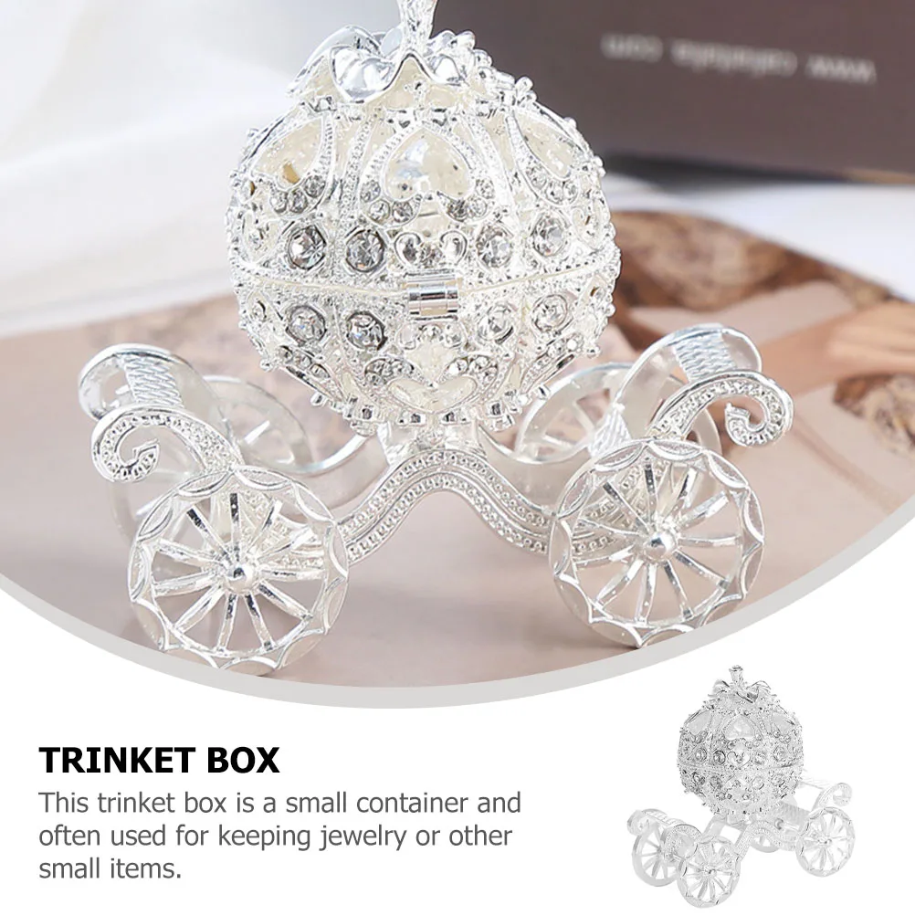 European Style Carriage Trinket Box Metal Jewelry Keepsake Box Decorative Jewelry Storage Necklace ganizer Gift