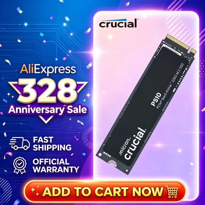 M.2 2280 NVMe PCIe Gen5 SSD كروتيال P510 قرص حالة صلبة داخلي لترقية كمبيوتر الألعاب نوت بوك سطح المكتب