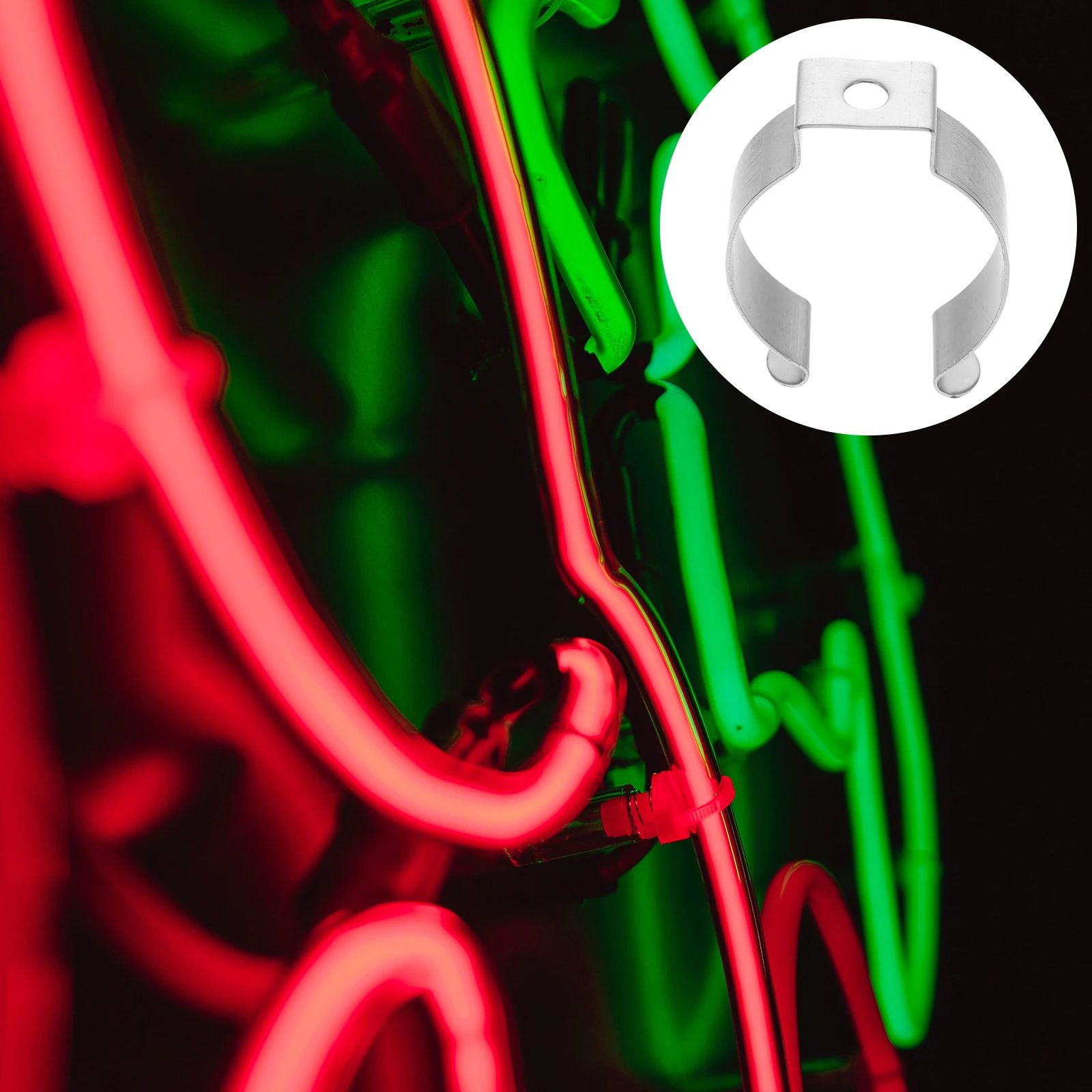 

50 pcs Stainless Steel LED Tube Clamps Silver Light Bulbs Holder U Clips Fixing Practical Easy Install