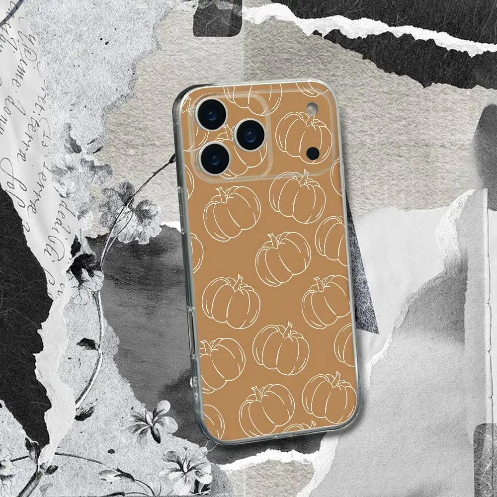 Custodia per telefono Halloween Cute Pumpkins Bear per iPhone 17,16,15,14,13,12,11 Pro,Max,Plus,X,XS,XR,SE4,E Mini Cover morbida trasparente