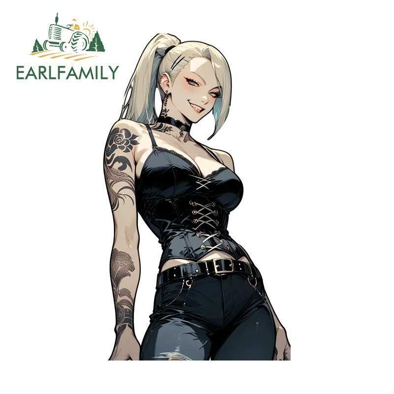 EARLFAMILY Hentai Boobs Sexy Tattoo Girl NSFW Adesivi per auto Artistico Skateboard Tavola da surf Decalcomanie Protezione solare Trolley Accessori