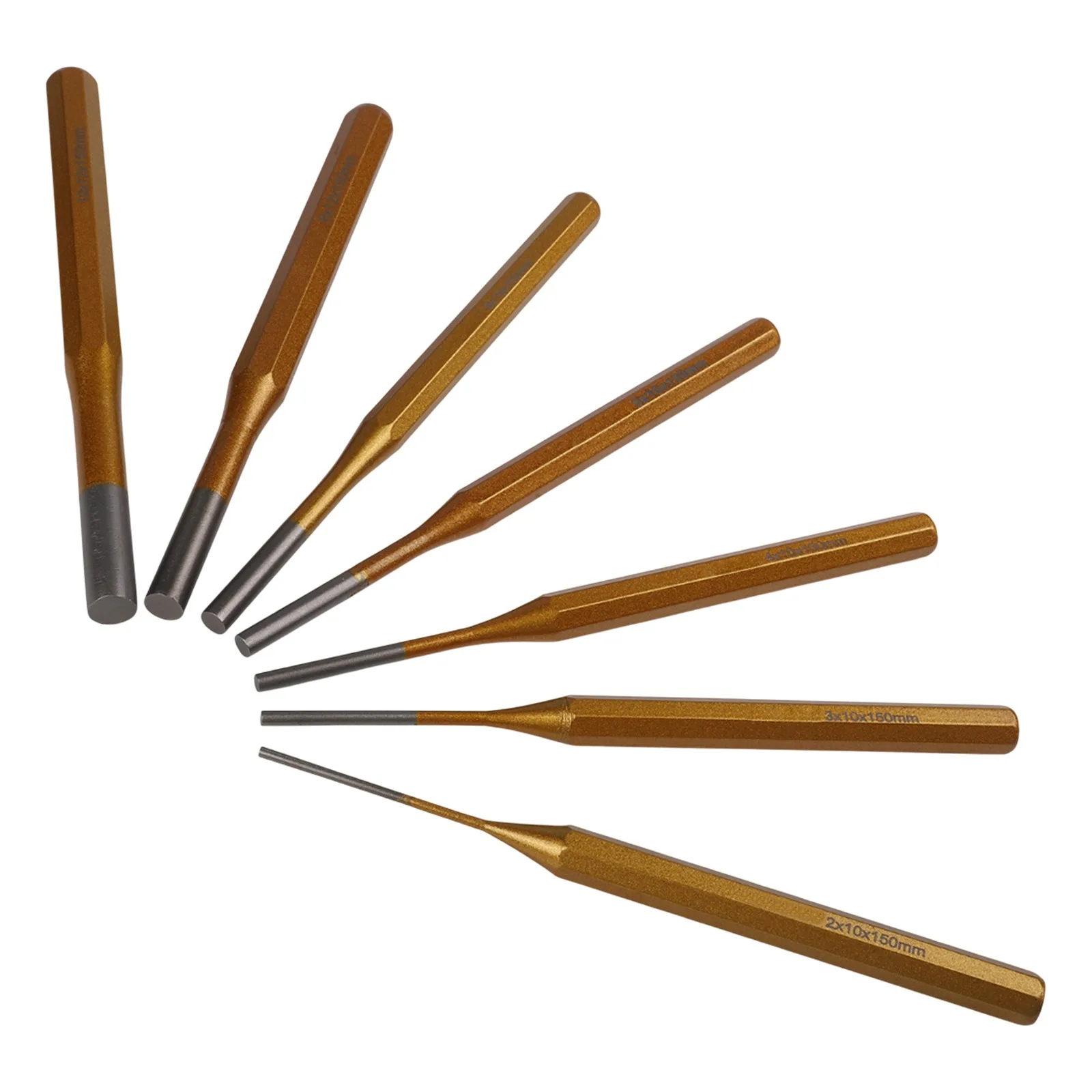 7PCS 2-10mm 롤 핀 펀치 도구 라운드 치즐 펀치 도구 리무버 헤비 듀티 치즐 콘 펀치 수리 도구